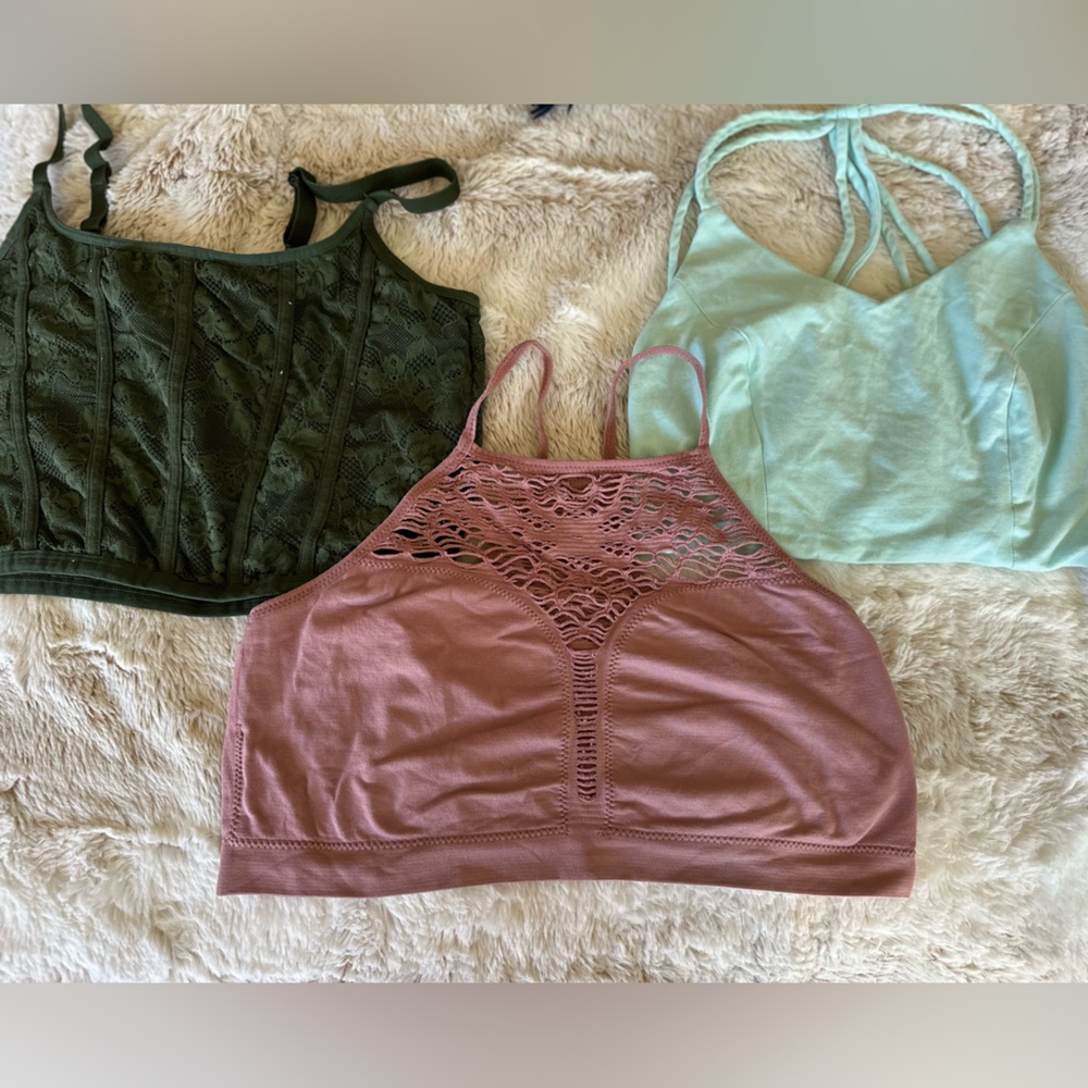 Women’s bralette bundle Women's Lace Pink, Green, Mint